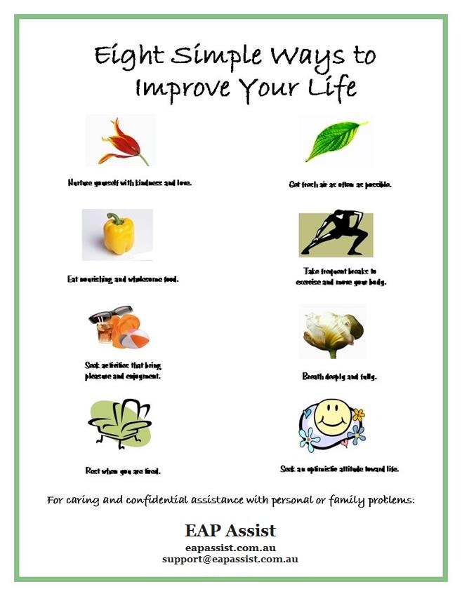 Aight Simple Ways to Improve your Life
