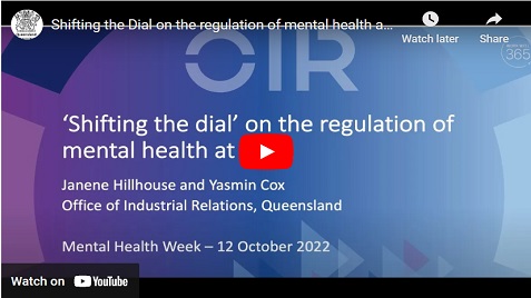 Shifting the Dial on the regulation of mental health at work